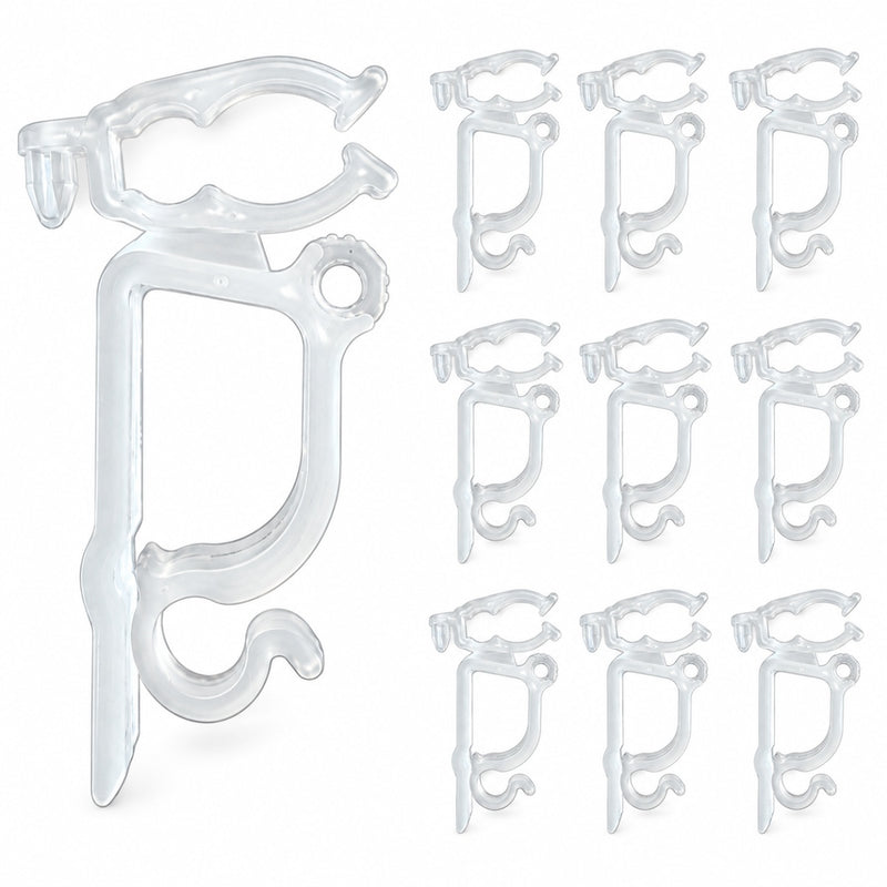 Riffelmacher Dachrinnenhalterung für Lichterketten 6 cm 10 Stück 14348 | Weiß