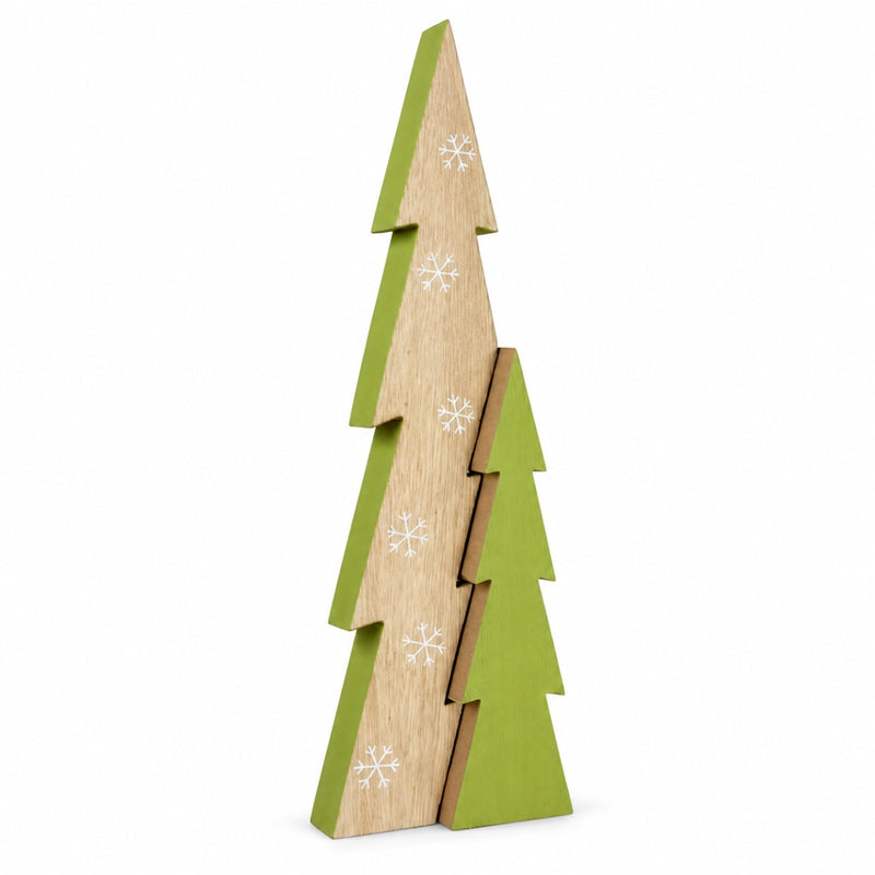 Riffelmacher Doppelter Tannenbaum mit Schneeflocken 18275 - Grün Natur 40 cm