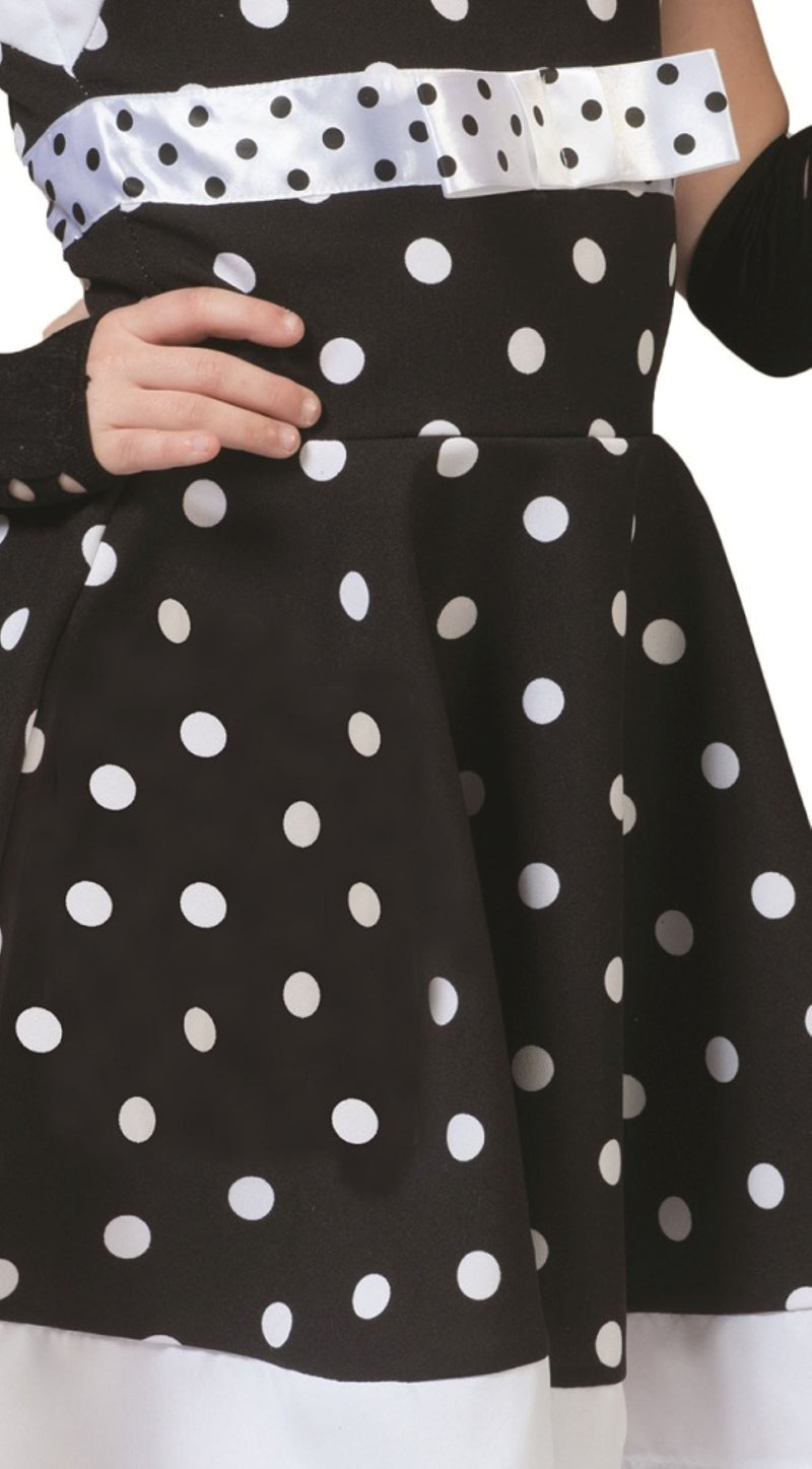 Retro Kostüm "Dolly" für Mädchen | Schwarz Weiß