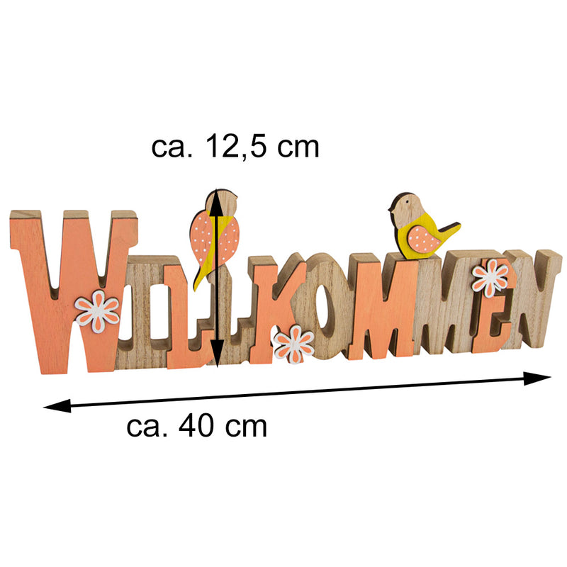 Riffelmacher Holz Dekoschriftzug "Willkommen" - 40 cm | 08061