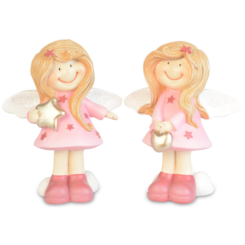 Dekofigur Engel "Rosalinde" mit Herz 13 cm | 70292 - Kinder Adventsdekoration