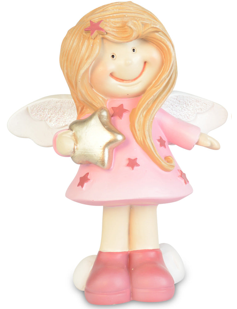 Dekofigur Engel "Rosalinde" mit Stern 13 cm | 70292 - Kinder Adventsdekoration