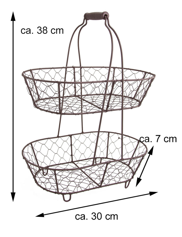 Riffelmacher Metall Körbe 2-tlg. Hänge Etagere 38 cm | 08214