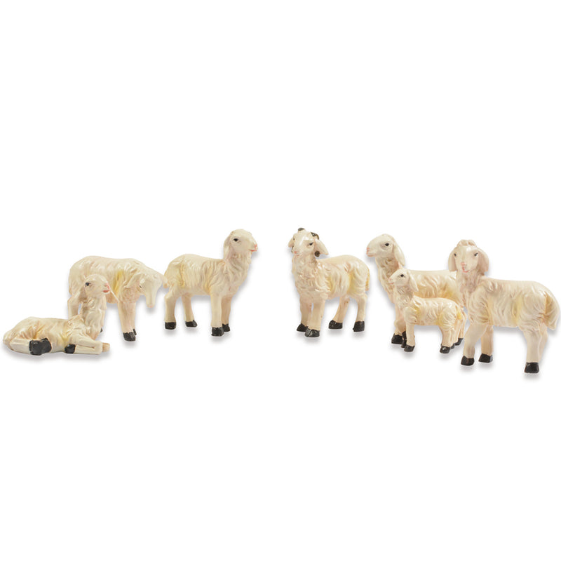 Schafe und Ziegen für Weihnachtskrippe - Krippenfiguren Set Tiere | Größe zur Auswahl