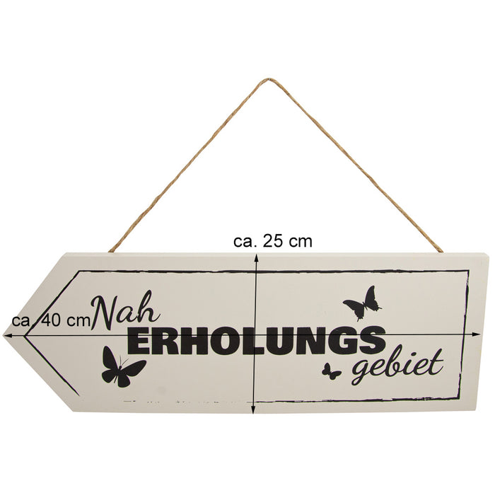 Riffelmacher Holz Dekoschild "Naherholungsgebiet" 08527 | Gartendekoration
