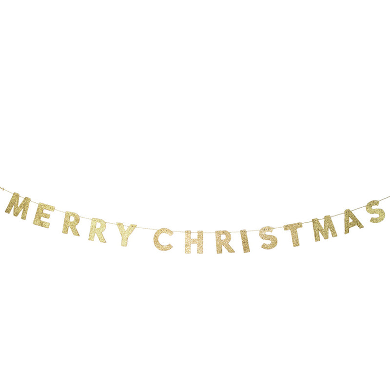 Glitzer Holz Girlande "FROHE WEIHNACHTEN" 190x10 cm | Adventsdekoration