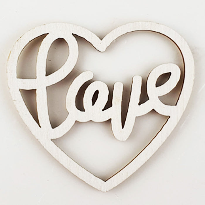 Holz Streudeko Herzen "Love" 24 Stck. - Ø 3 cm | 08272 Hochzeit Tischdekoration