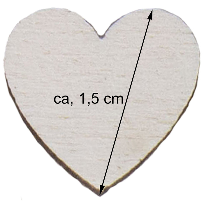 Holz Streudeko Herzen Weiß 24 Stck. - Ø 1,5 cm | 08269 Hochzeit Tischdekoration