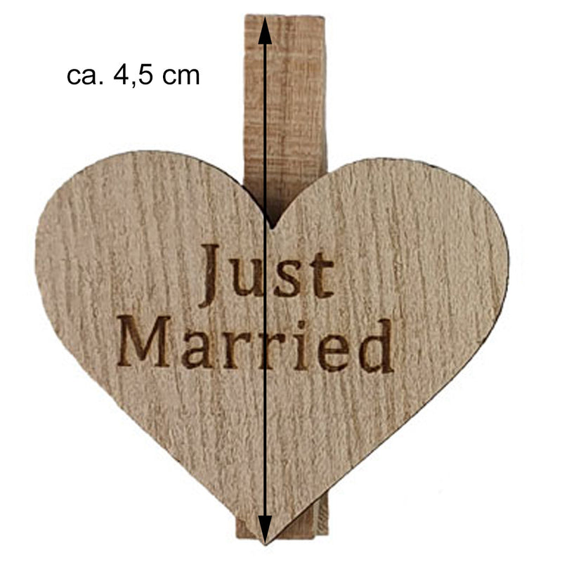 Riffelmacher Dekoklammern "Just married" 4,5 cm 07532| 6 tlg.