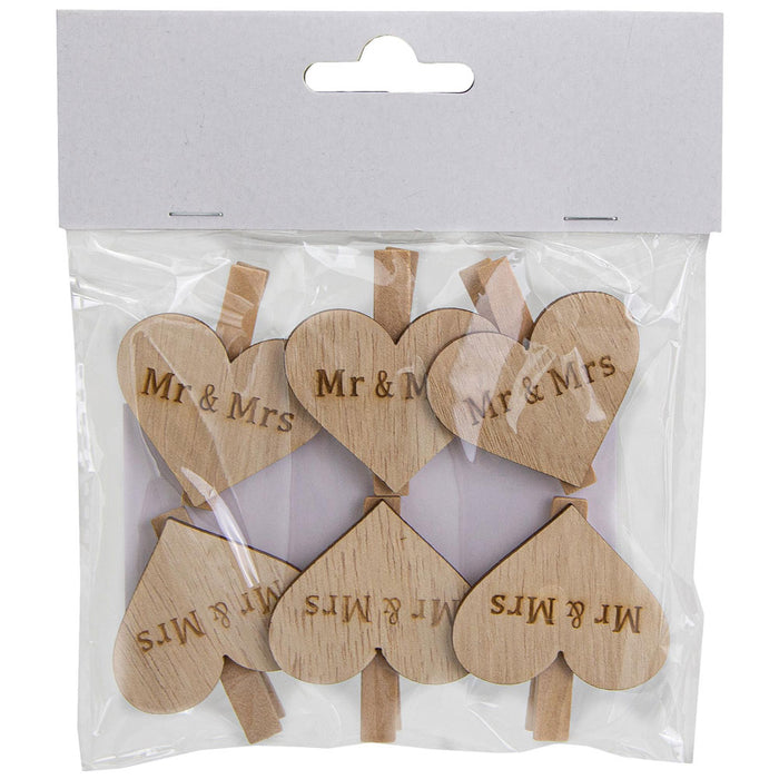 Riffelmacher Dekoklammern "Mr & Mrs"  4,5 cm 07531 | 6 tlg.