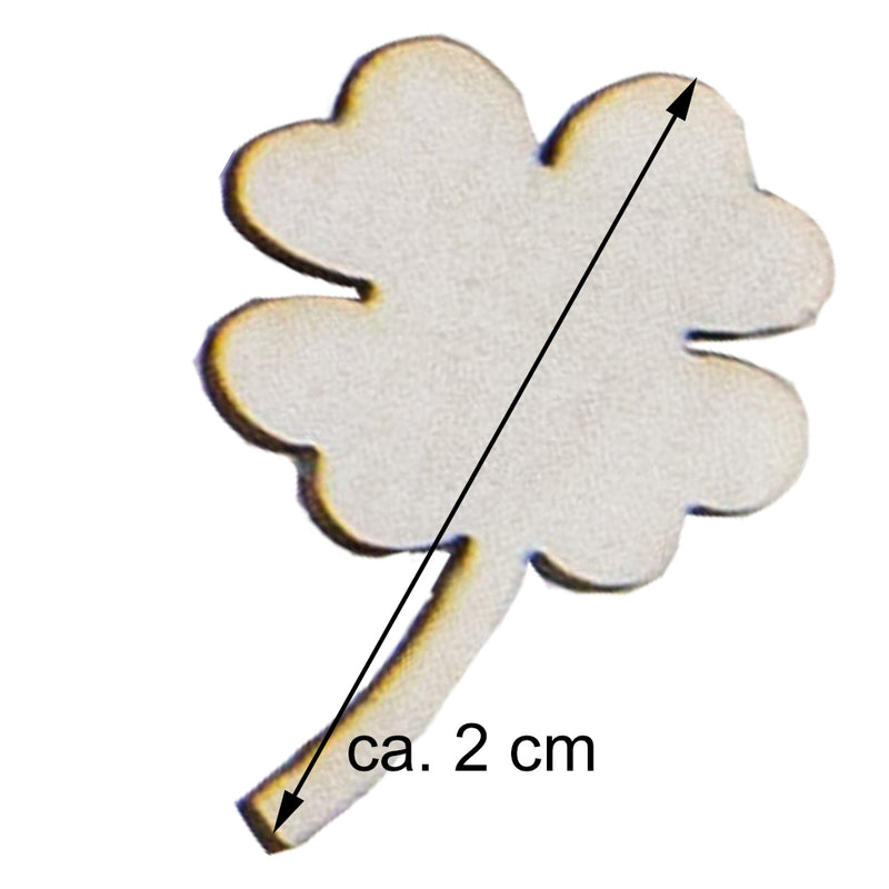 Holz Streudeko "Glücksklee" - 2 cm 07620 | 24 tlg. - Hochzeit Tischdekoration