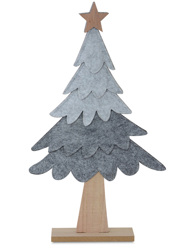 Deko Holz Tannenbaum 40 x 22 cm Grau | 12168 - Advent Weihnachtsdekoration