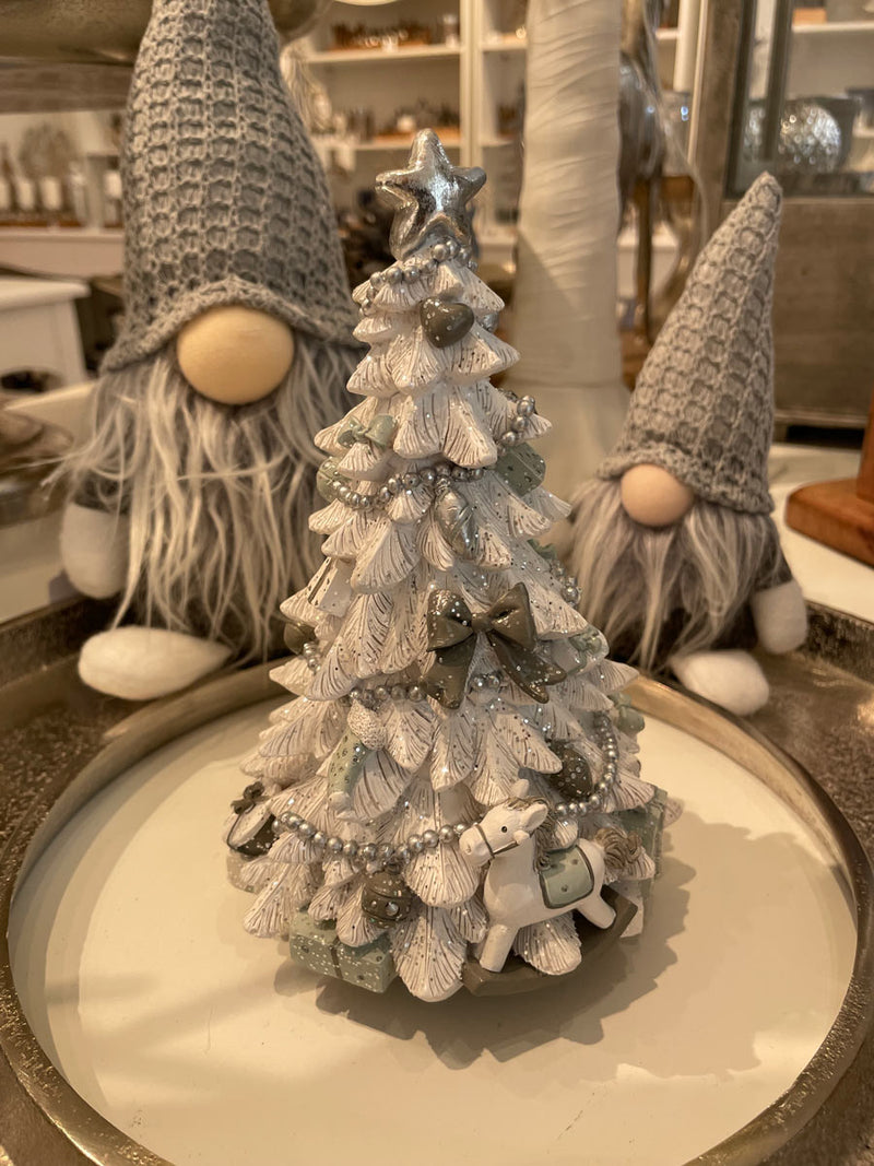 Dekofigur Wichtel "Egbert" mit Mütze - Grau 27 cm | 73969 - Adventsdekoration