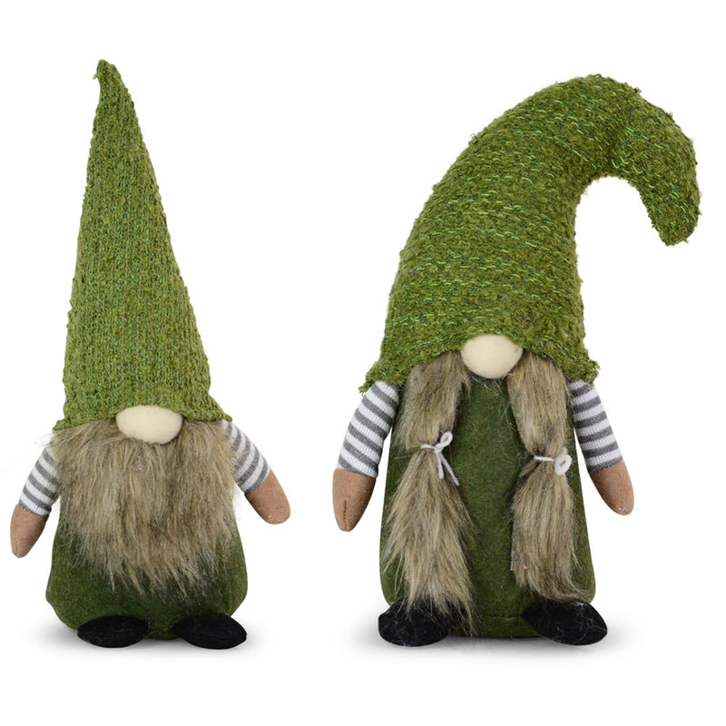 Dekofigur Wichtel "Frieda und Friedbert" - Grün | Adventsdekoration Weihnachten