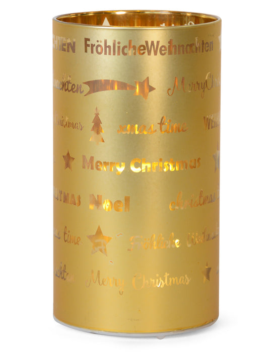 LED Windlicht Laterne Gold 16 cm | 27671