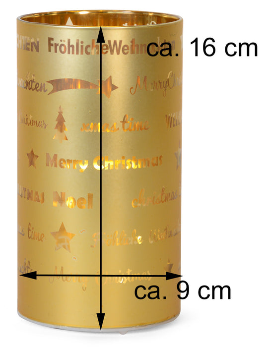 LED Windlicht Laterne Gold 16 cm | 27671