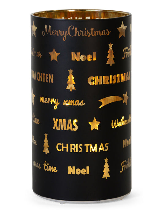 LED Windlicht Laterne Schwarz 16 cm | 27674