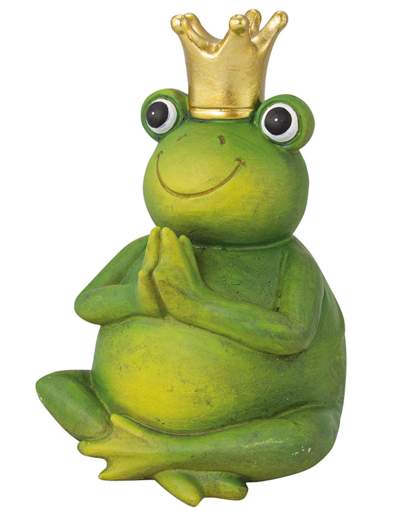 Riffelmacher Yoga Froschkönig 20 cm 07981 | Dekofigur