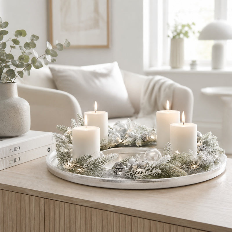Riffelmacher Adventskranz Ringförmig Ø 40 cm | Silberfarben | 24131