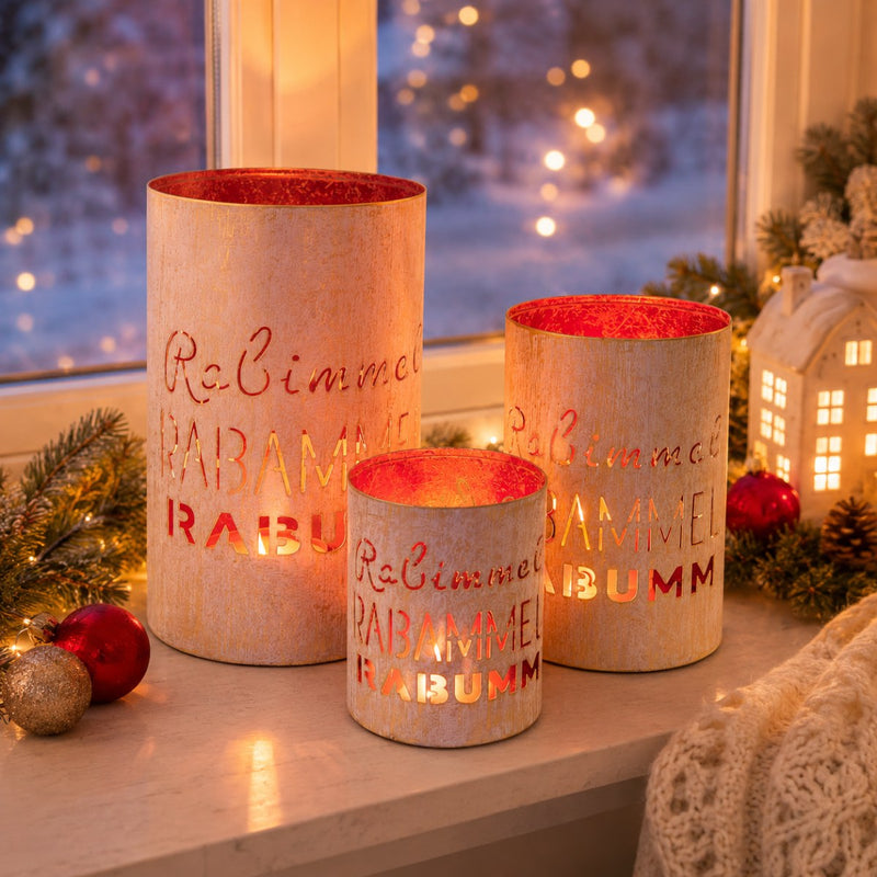 Laternen 3er Set "Rabimmel Rabammel Rabumm" | Metall | Größen bis 13×20 cm | 13436
