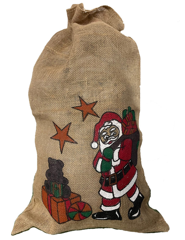 Nikolaussack Jutesack 80 x 50 cm | Weihnachtsmann Geschenkesack Weihnachten - Auswahl