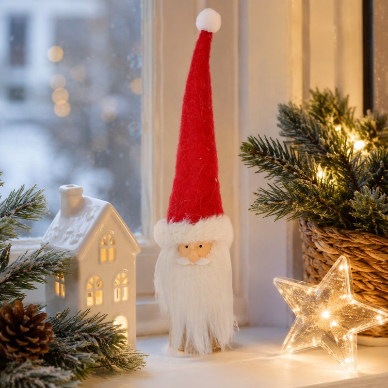Weihnachtsmann Dekofigur auf Holz | 6×25 cm