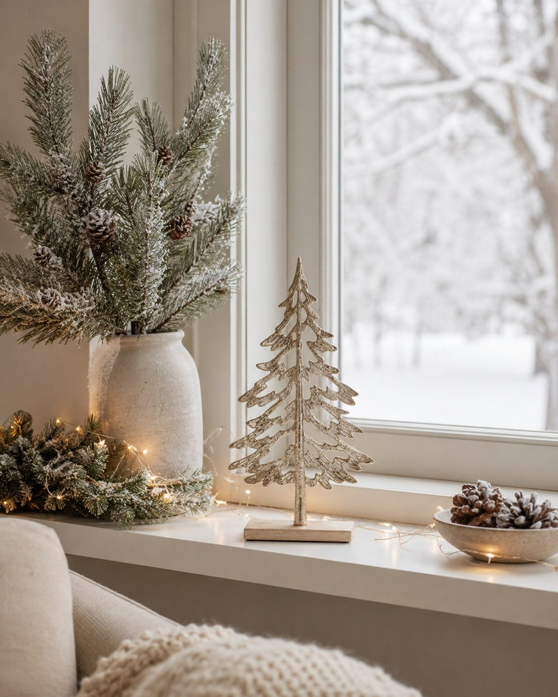 Riffelmacher Tannenbaum Aufsteller gold | Aluminium | 16,5x32,5 cm | 15836