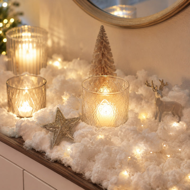 Zupfschnee Weiß | 300 g Deko Schnee | Dekoschnee fluffig & weich | 68202