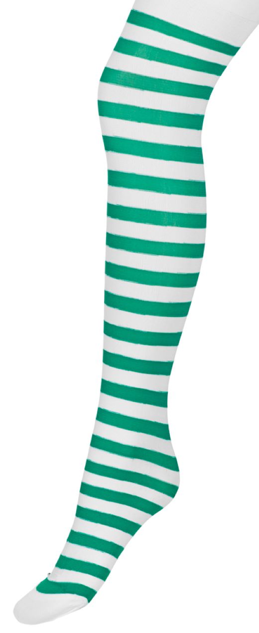 Ringelstrumpfhose für Kinder - Grün / Weiß