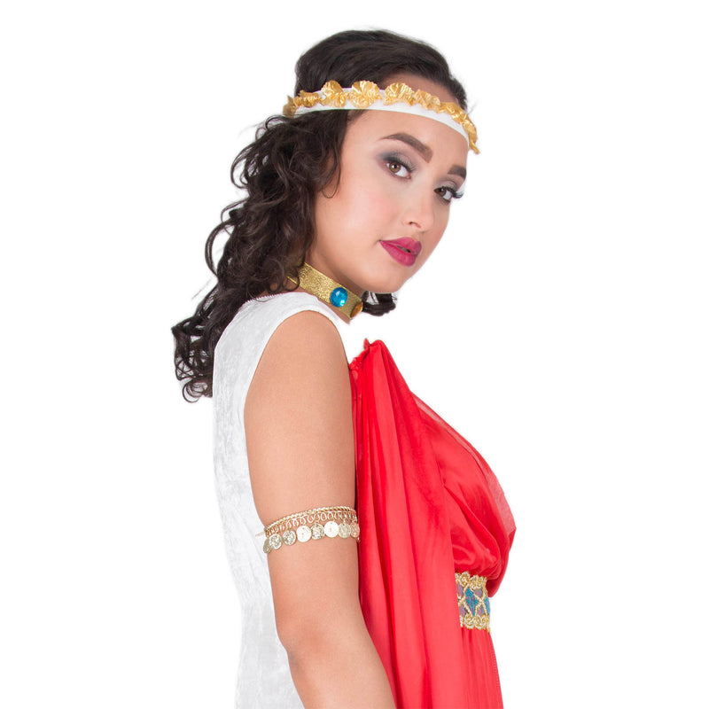 Adelige Römerin "Livia" Kostüm für Damen | Creme Rot