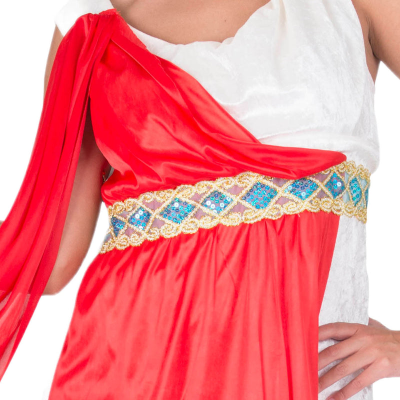 Adelige Römerin "Livia" Kostüm für Damen | Creme Rot