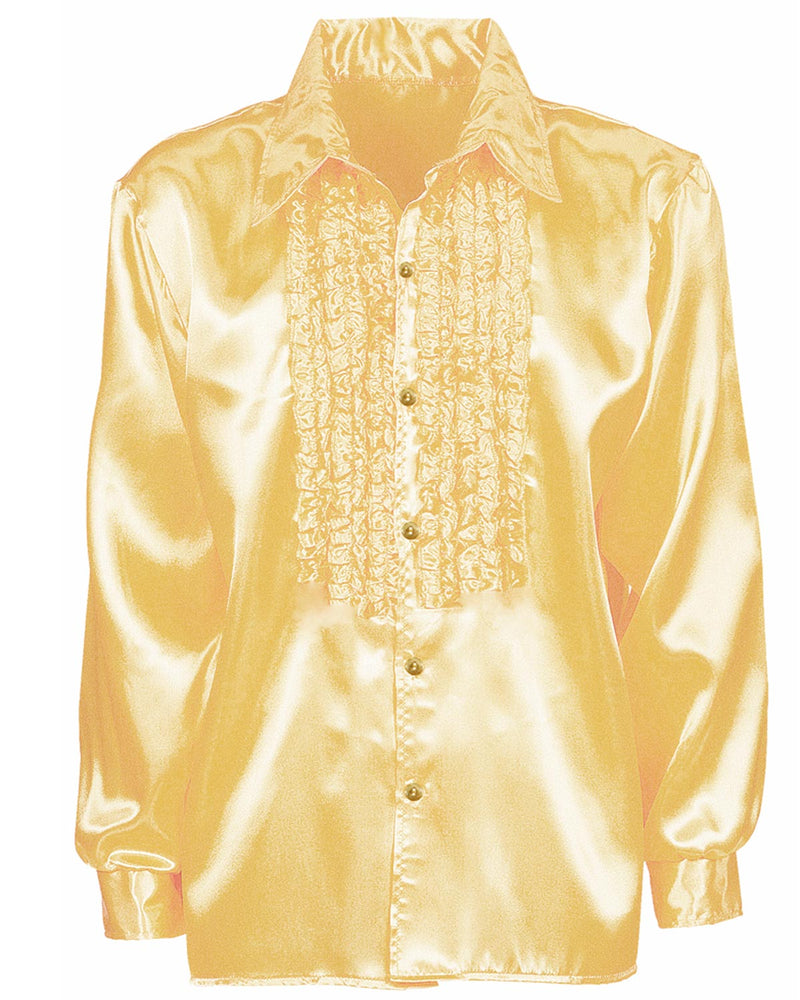 70er Jahre Satin Rüschenhemd "Johnny" für Kinder | Gold