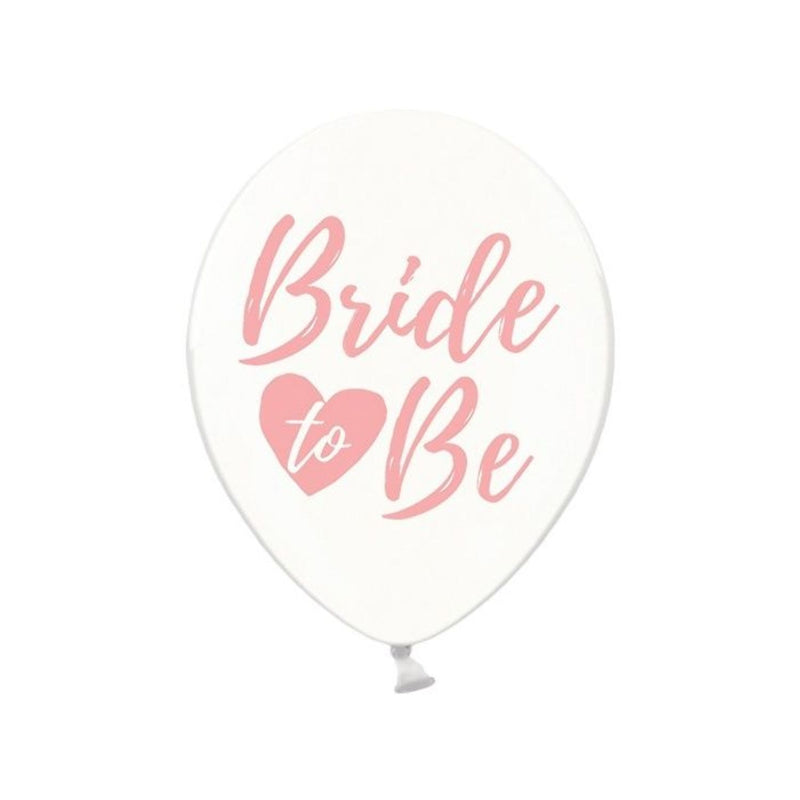 6 Stk. Luftballon Ø30cm "Bride to be" | Crystal Clear