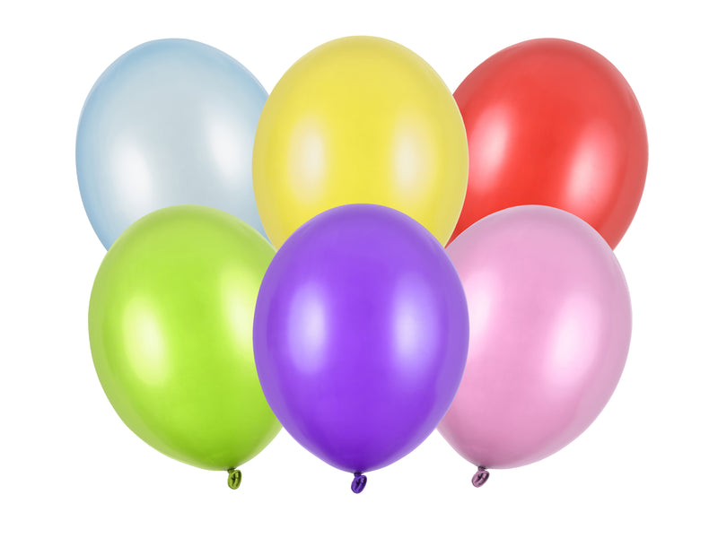 10 Stk. Latexballon Ø30cm "Uni Metallic" | Bunt Mix