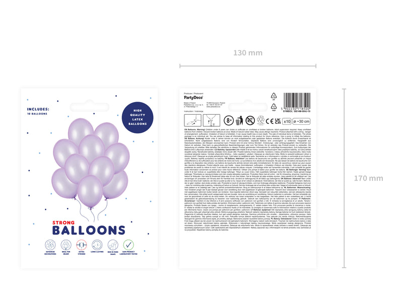 10 Stk. Luftballon Ø30cm "Uni Metallic" | Wisteria Lila