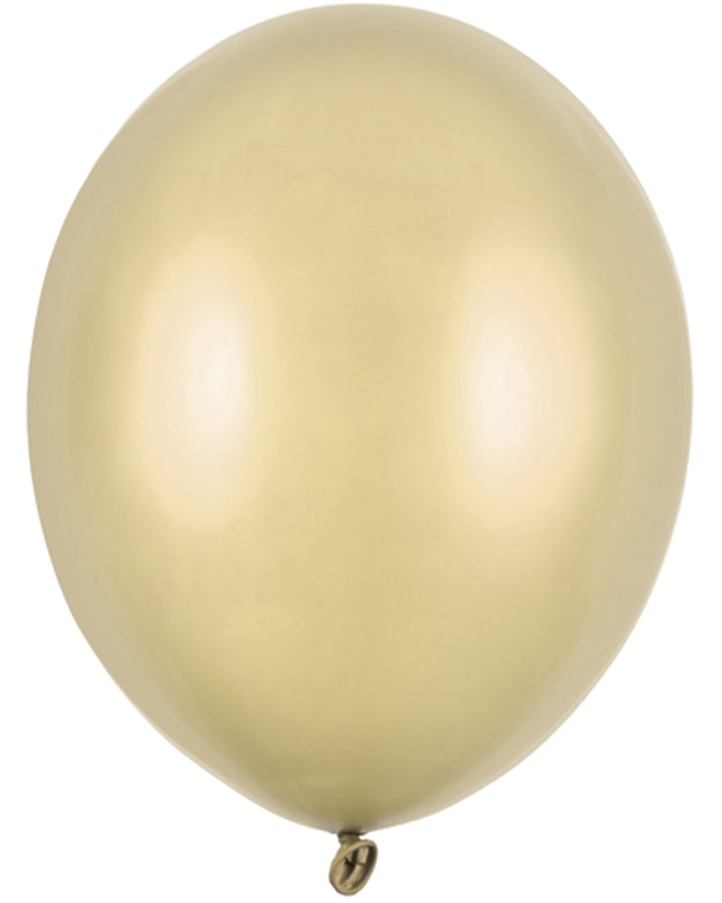 100 Stk. Luftballon Ø30cm "Uni Metallic" | Kaltgold