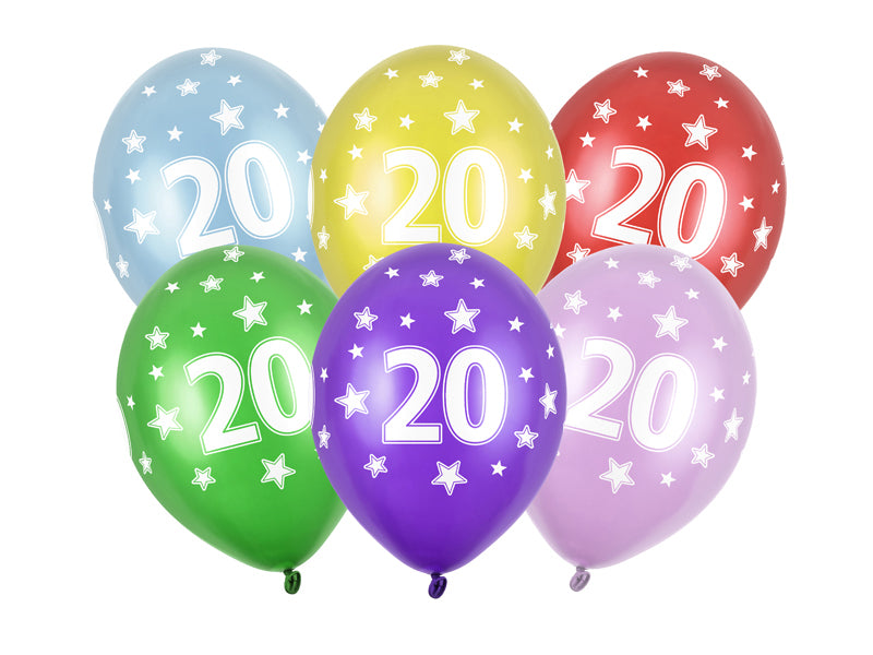 Luftballon Ø30cm "Happy Birthday" | 6 Stk. - Zahl #20