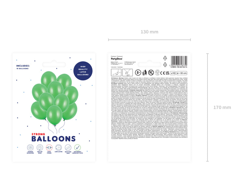 10 Stk. Luftballon Ø30cm "Uni Metallic" | Hellgrün