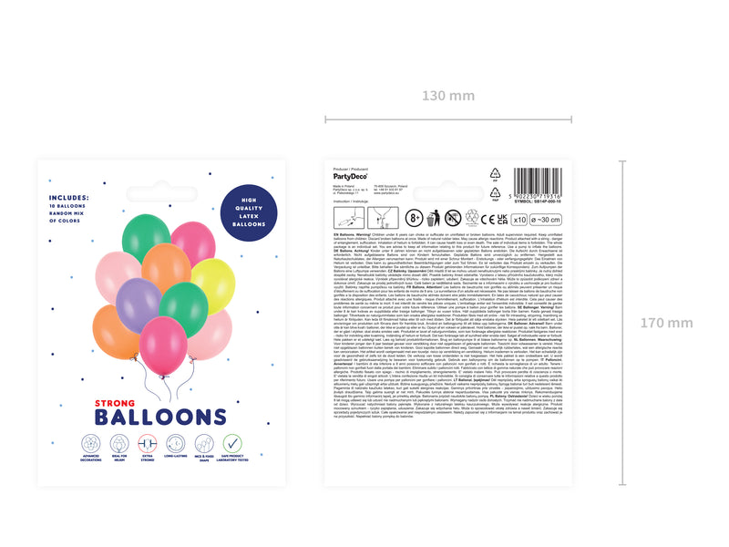 10 Stk. Luftballon Ø30cm "Uni Pastell" | Mix