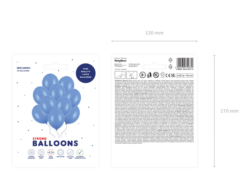 10 Stk. Luftballon Ø30cm "Uni Pastell" | Ultramarine Blau