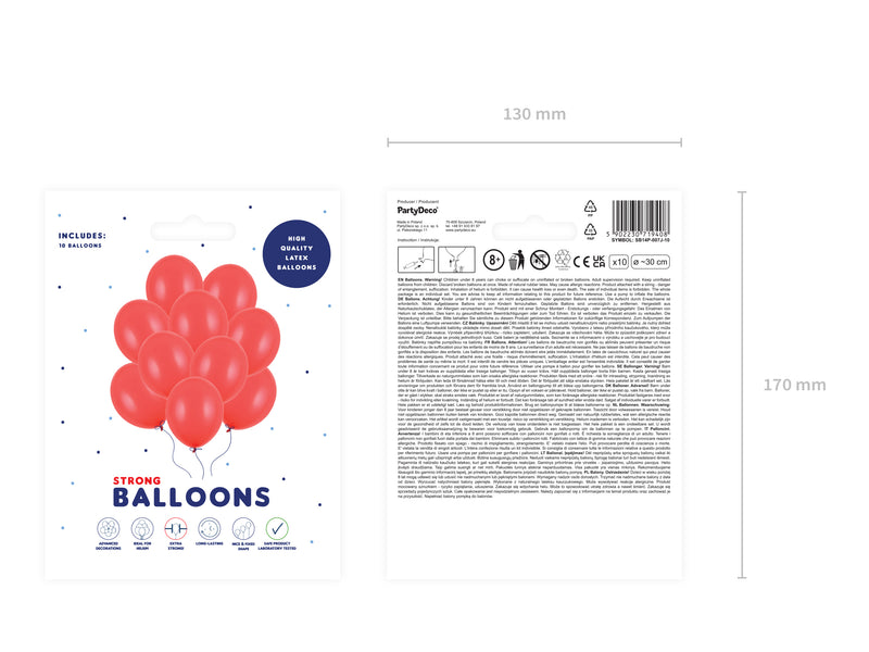 100 Stk. Luftballon Ø30cm "Uni Pastell" | Rot