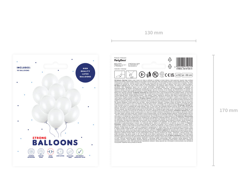 10 Stk. Luftballon Ø30cm "Uni Pastell" | Weiß