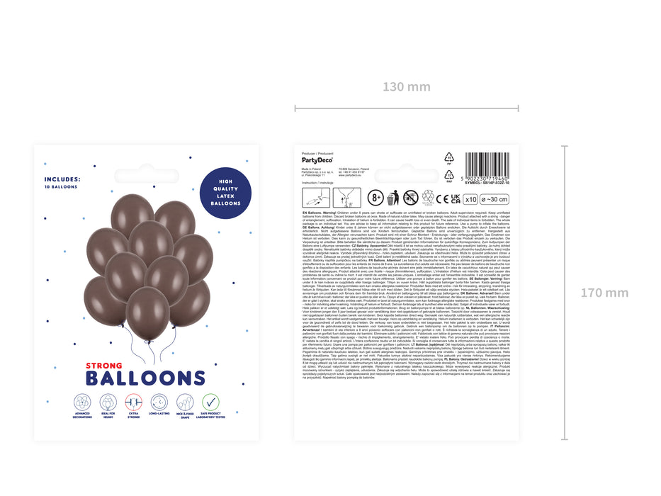 10 Stk. Luftballon Ø30cm "Uni Metallic" | Kakao