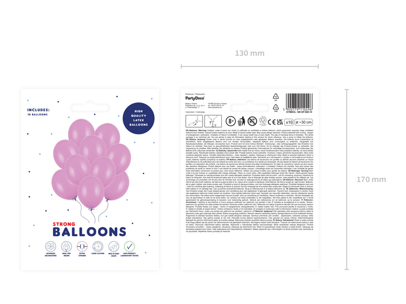 10 Stk. Luftballon Ø30cm "Uni Pastell" | Fuchsia Pink