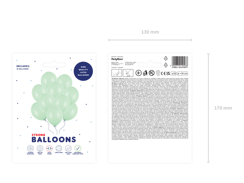 10 Stk. Luftballon Ø30cm "Uni Pastell" | Pistazien Grün