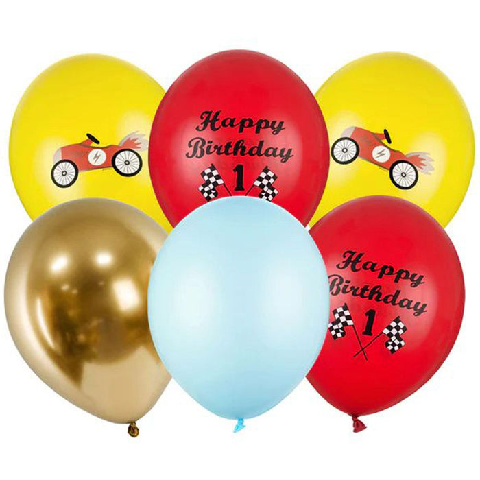 6 Stk. Luftballon Ø30cm "Happy Birthday" | Mix