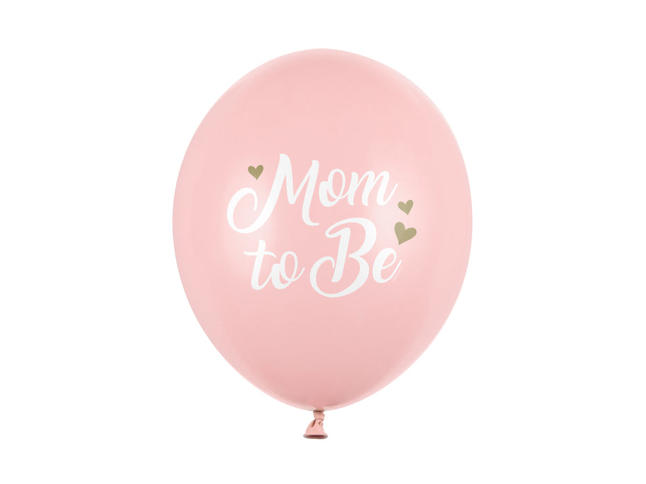 Luftballon Ø30cm "Mom to Be" | 6 Stk. - Pastel Pink