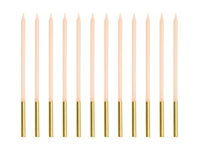 Geburtstagskerzen 14 cm | 12 Stk. - Beige