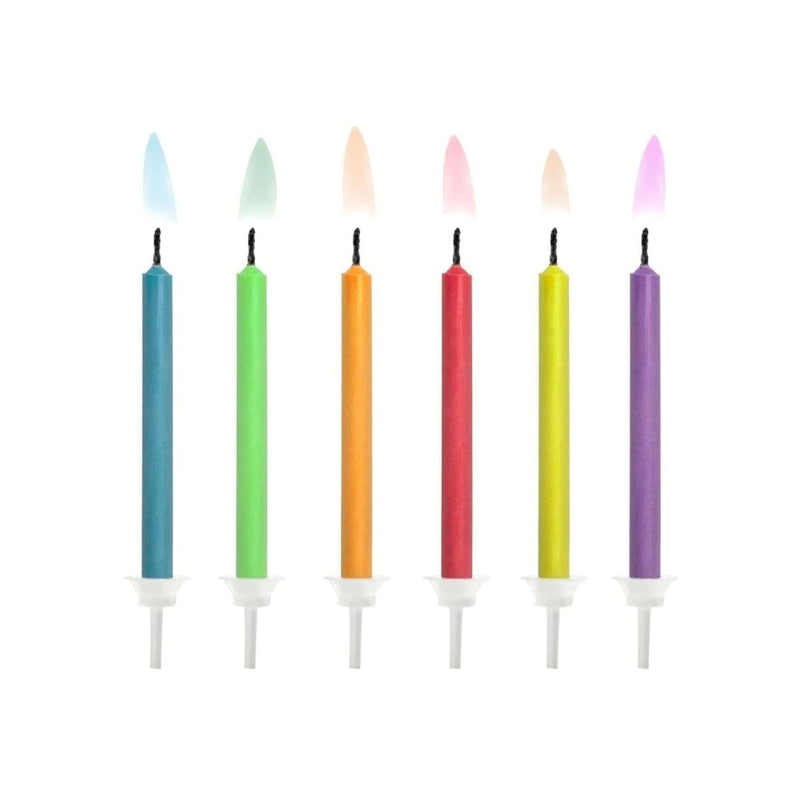 Geburtstagskerzen mit bunten Flammen | 6 cm/ 6 Stück