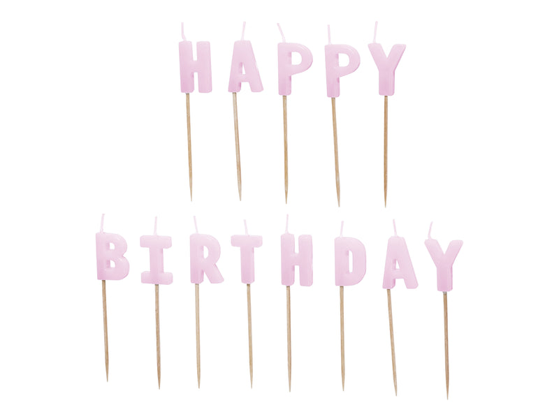 Geburtstagskerzen "Happy Birthday" 2,5 cm | Lila